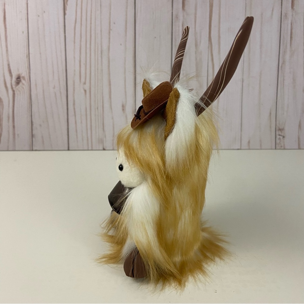 ❌ SOLD Highland Cow Coo Gnome Tan White Cowboy Hat Bell Handmade Farmhouse Home - Picture 9 of 12